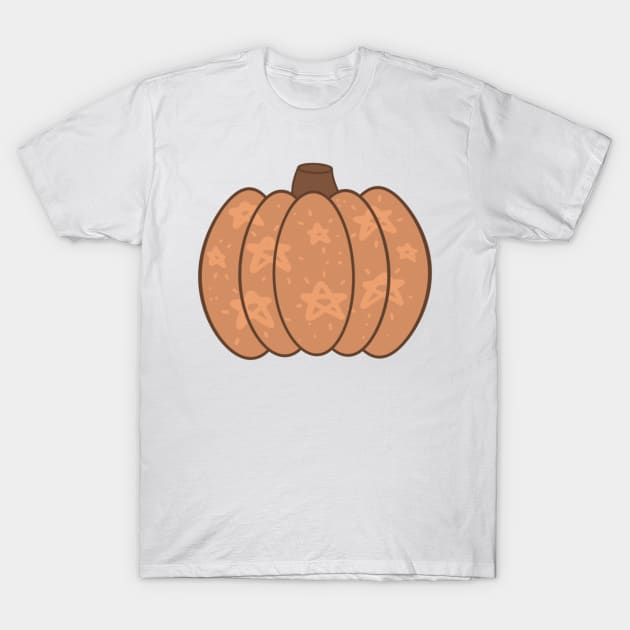 Light Orange Pumpkin with Stars T-Shirt by elizabethsdoodles